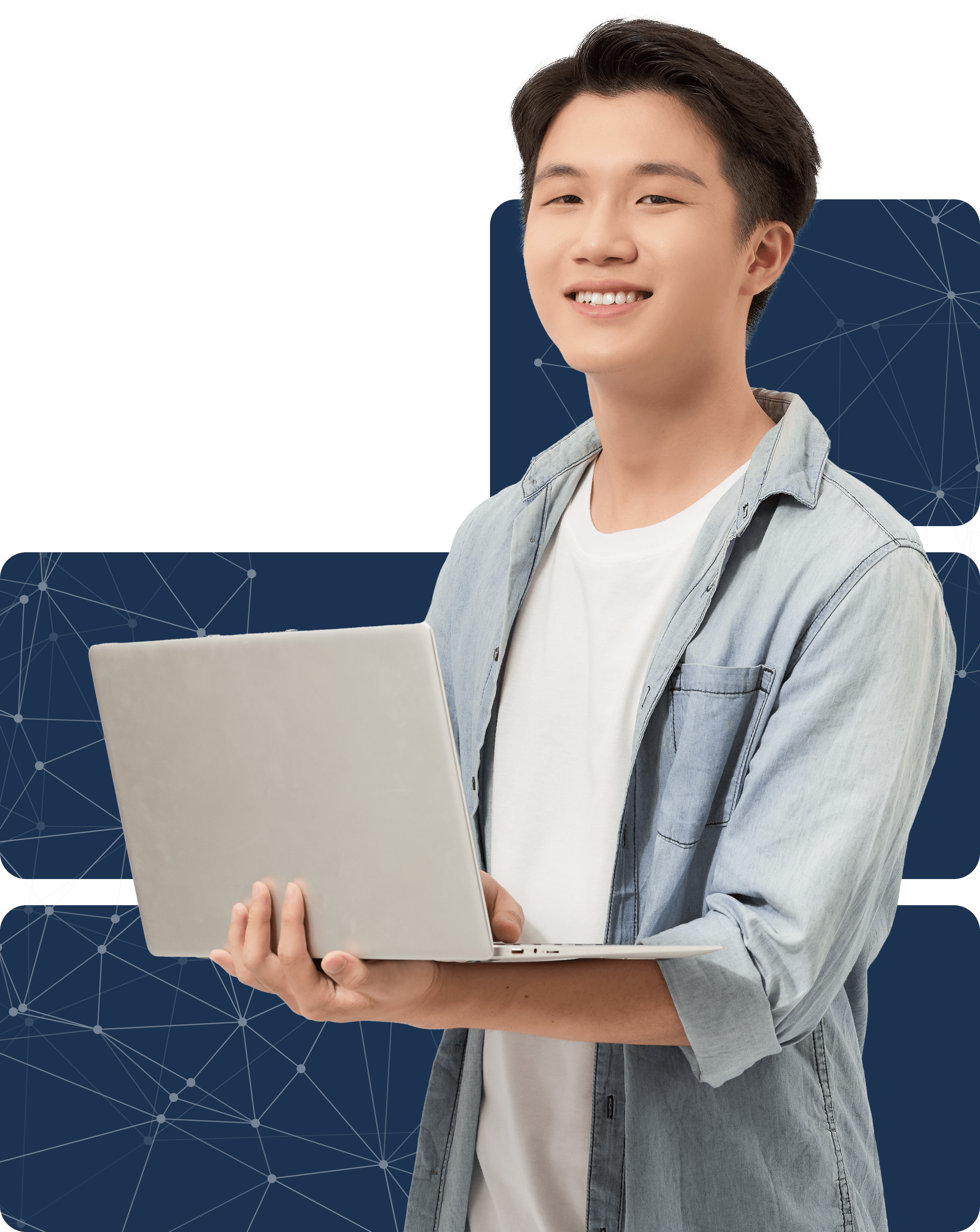Sinh viên với máy tính xách tay